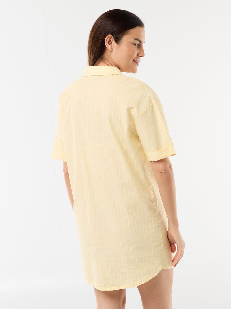 Camisa de noite de maternidade abotoada Amarelo - Kiabi