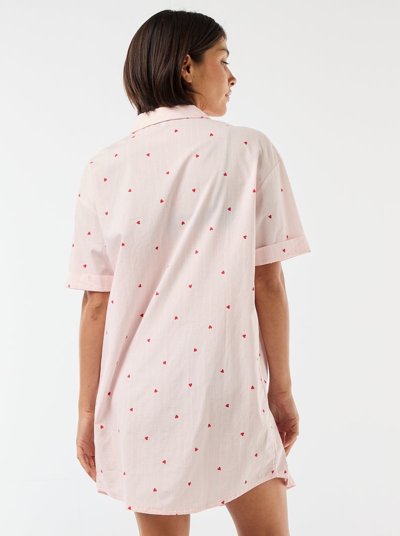 Camisa de noite de maternidade abotoada Rosa - Kiabi