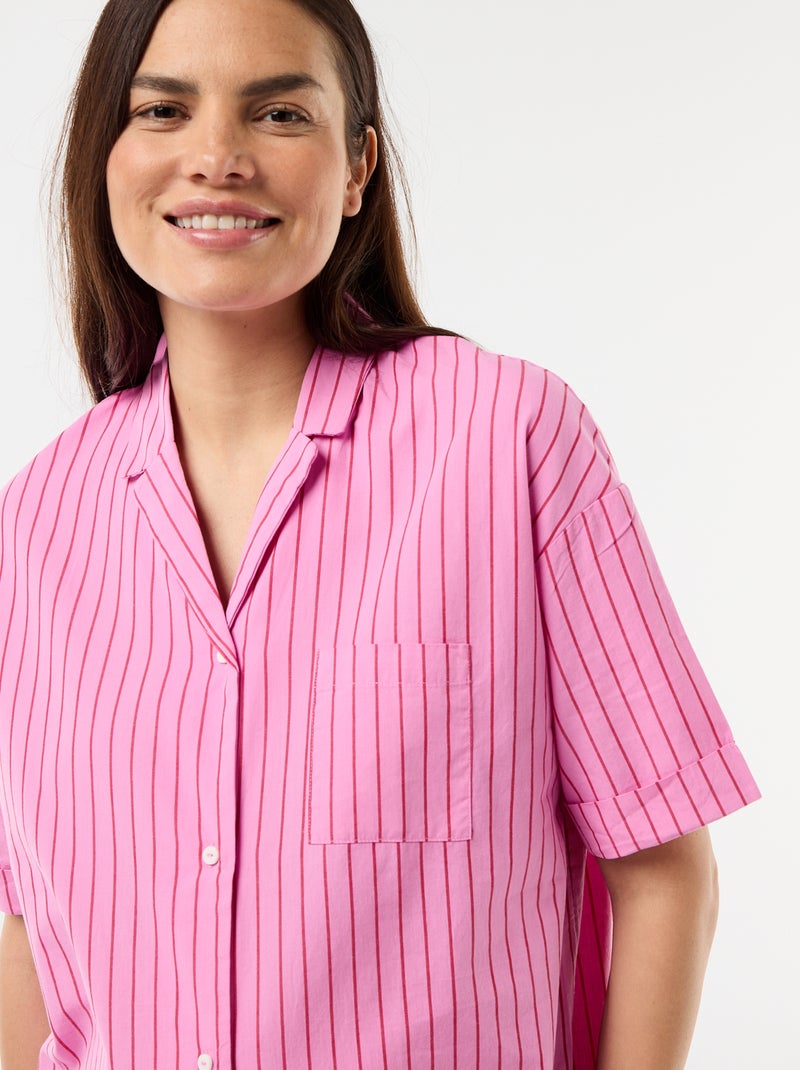 Camisa de noite de maternidade abotoada Rosa - Kiabi
