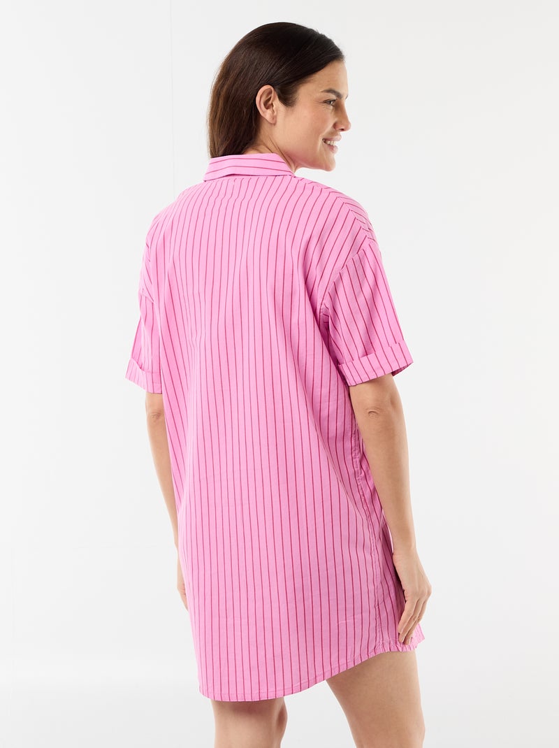 Camisa de noite de maternidade abotoada Rosa - Kiabi
