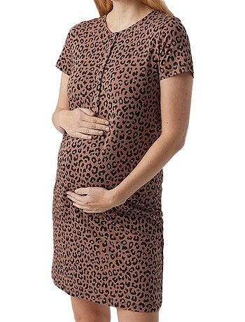 Camisa de Noite de Gravidez Mamalicious Hira para Mulher - Azul Marinho/Roxo
