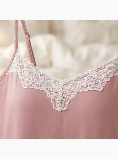 Camisa de noite e quimono mulher 2 peças viscose renda floral ozabi cinto - Kiabi Camisa de noite e quimono mulher 2 peças viscose renda floral ozabi cinto - Kiabi