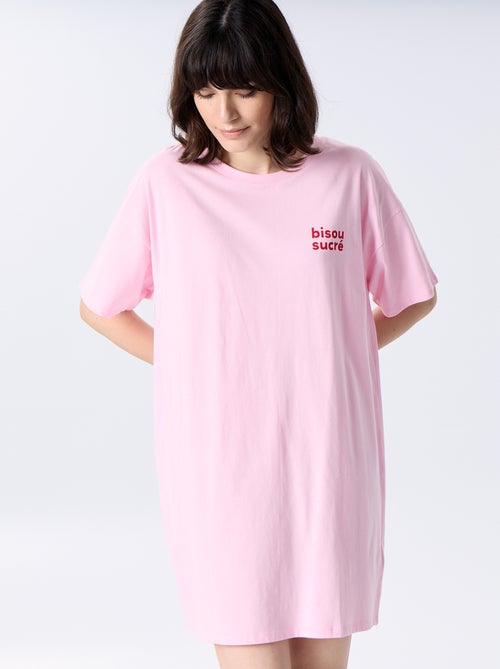 Camisa de noite em malha jersey - Kiabi