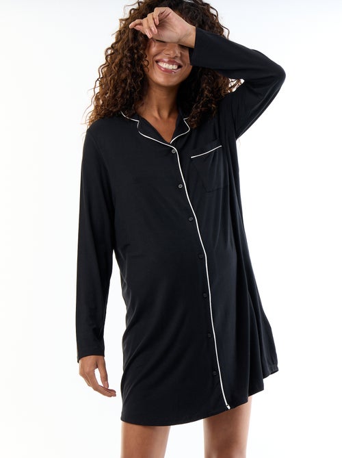 Camisa de noite lisa de maternidade - Kiabi