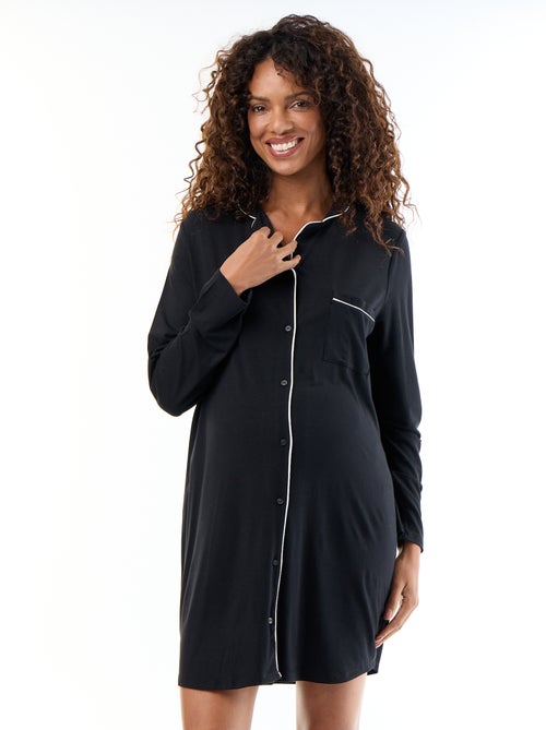 Camisa de noite lisa de maternidade - Kiabi