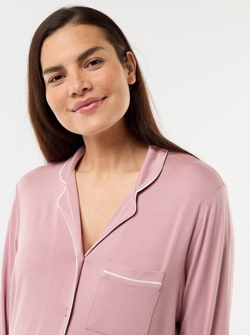 Camisa de noite lisa de maternidade Rosa - Kiabi