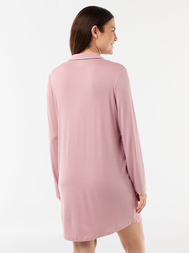 Camisa de noite lisa de maternidade Rosa - Kiabi