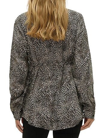 Camisa de Noite Mamalicious Cherry para Mulher Preta/Bege