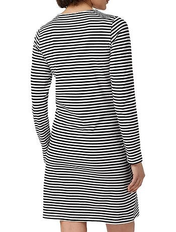 Camisa de Noite Mamalicious Holly para Mulher, Preto/Branco