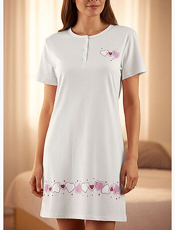 Camisa de noite mulher microfibra manga curta ozabi