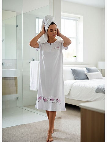 Camisa de noite mulher microfibra manga curta ozabi