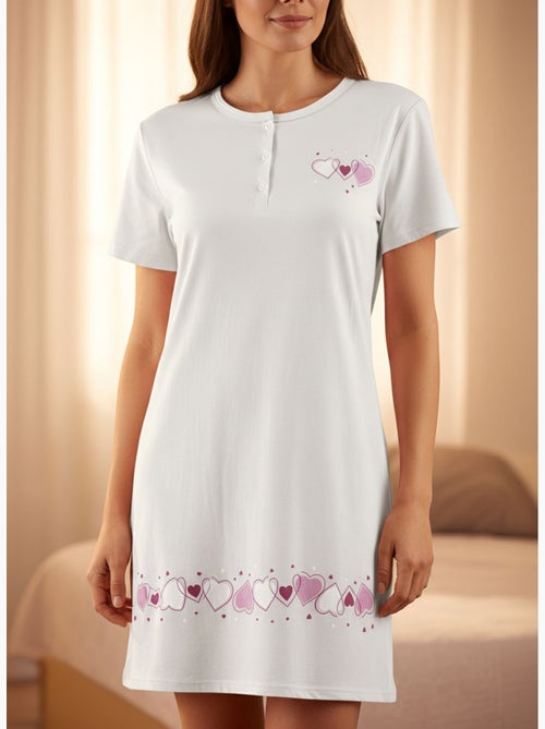 Camisa de noite mulher microfibra manga curta ozabi - Kiabi Camisa de noite mulher microfibra manga curta ozabi - Kiabi