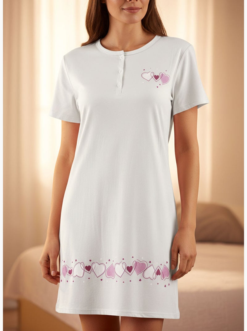 Camisa de noite mulher microfibra manga curta ozabi Cinza - Kiabi