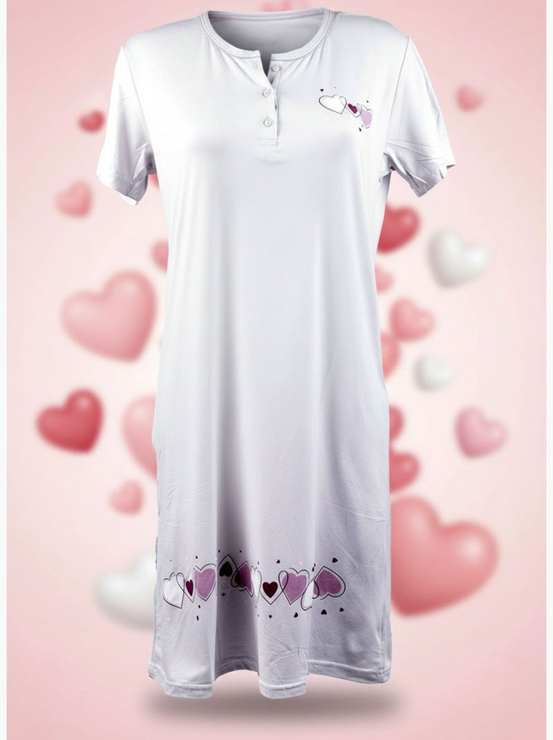 Camisa de noite mulher microfibra manga curta ozabi Cinza - Kiabi