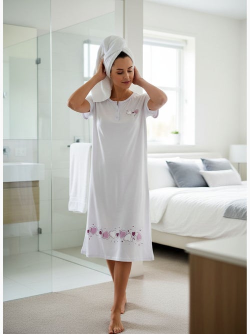 Camisa de noite mulher microfibra manga curta ozabi - Kiabi Camisa de noite mulher microfibra manga curta ozabi - Kiabi