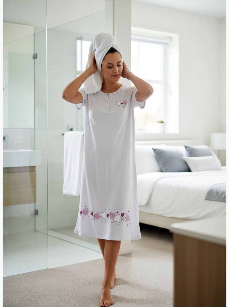 Camisa de noite mulher microfibra manga curta ozabi Cinza - Kiabi