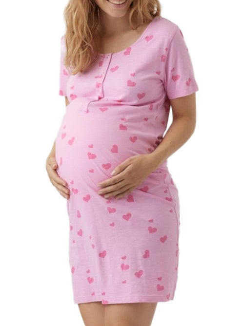 Camisa de Noite Rosa para Mulher Mamalicious Lia Love - Kiabi Camisa de Noite Rosa para Mulher Mamalicious Lia Love - Kiabi