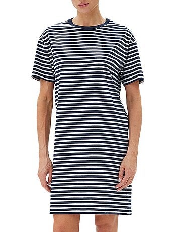 Camisa de Noite Tommy Hilfiger Riscas Marinho/Branco para Mulher