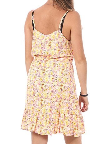 Camisa de Noite Vero Moda Easy Singlet Rosa/Amarelo para Mulher