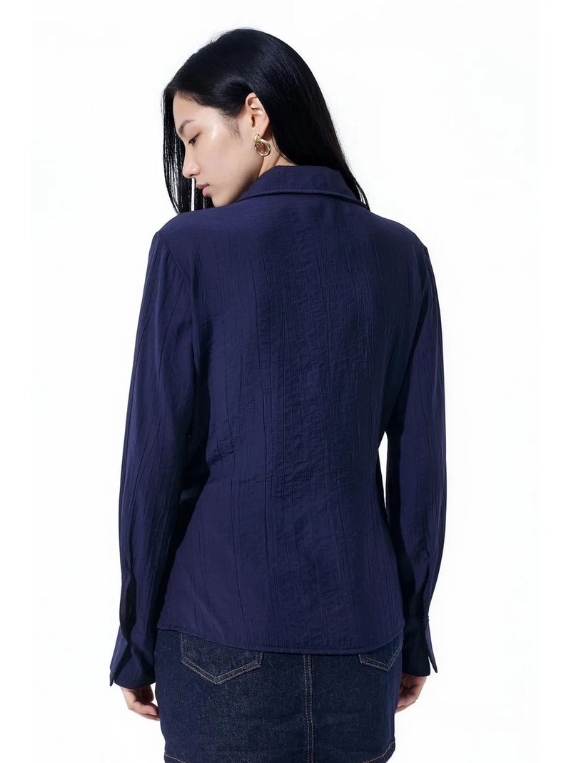 Camisa de poliéster feminina busem Azul-marinho - Kiabi