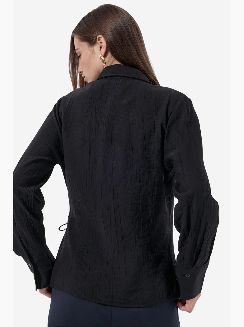 Camisa de poliéster feminina busem Preto - Kiabi