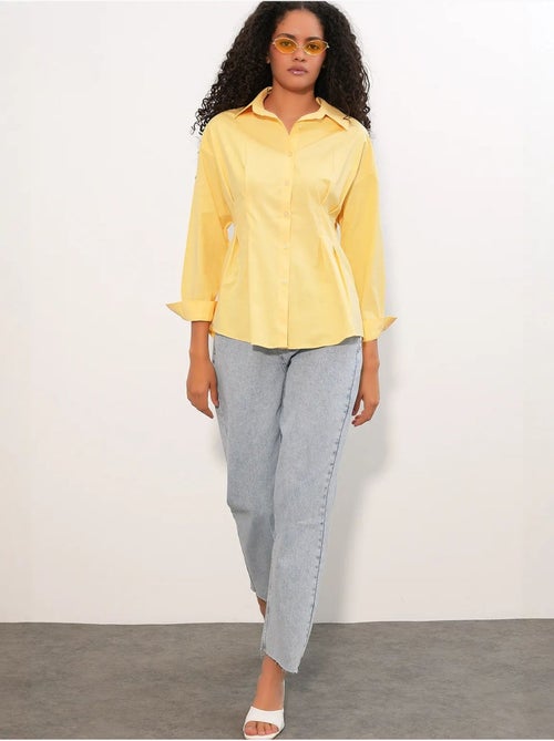 Camisa de popelina ajustada com fecho de botões à frente bdart - Kiabi Camisa de popelina ajustada com fecho de botões à frente bdart - Kiabi