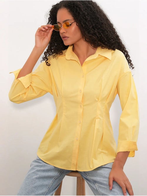 Camisa de popelina ajustada com fecho de botões à frente bdart - Kiabi Camisa de popelina ajustada com fecho de botões à frente bdart - Kiabi