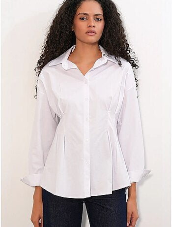 Camisa de popelina ajustada com fecho de botões à frente bdart