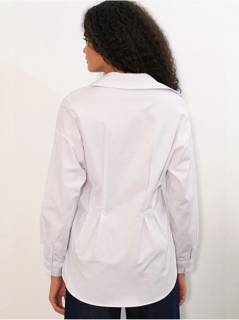 Camisa de popelina ajustada com fecho de botões à frente bdart Branco - Kiabi