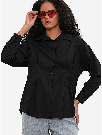 Camisa de popelina ajustada com fecho de botões à frente bdart