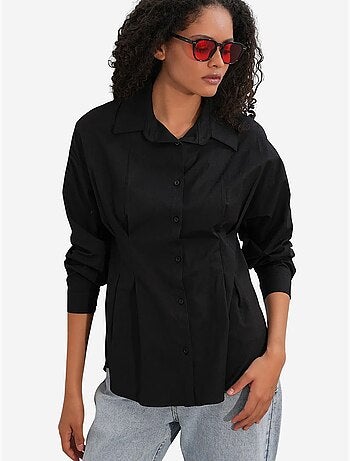 Camisa de popelina ajustada com fecho de botões à frente bdart