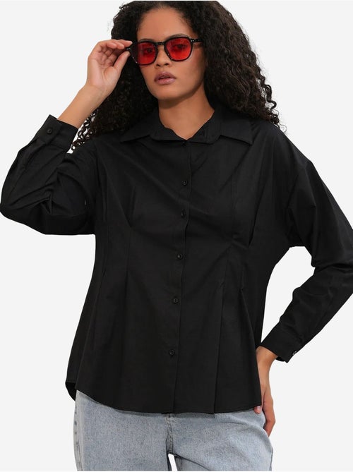 Camisa de popelina ajustada com fecho de botões à frente bdart - Kiabi Camisa de popelina ajustada com fecho de botões à frente bdart - Kiabi