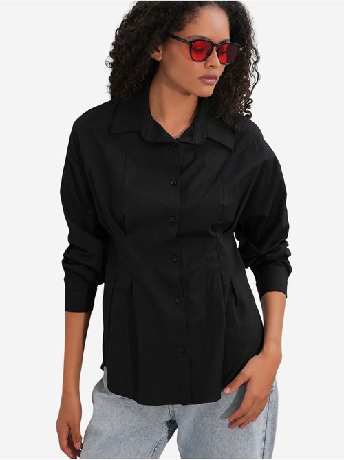 Camisa de popelina ajustada com fecho de botões à frente bdart - Kiabi Camisa de popelina ajustada com fecho de botões à frente bdart - Kiabi