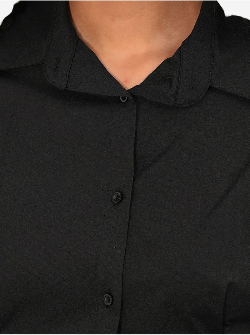 Camisa de popelina ajustada com fecho de botões à frente bdart Preto - Kiabi