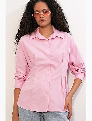 Camisa de popelina ajustada com fecho de botões à frente bdart