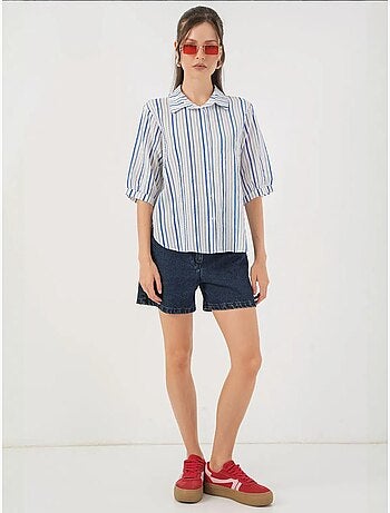 Camisa de popelina às riscas bdart