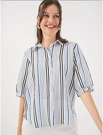Camisa de popelina às riscas bdart