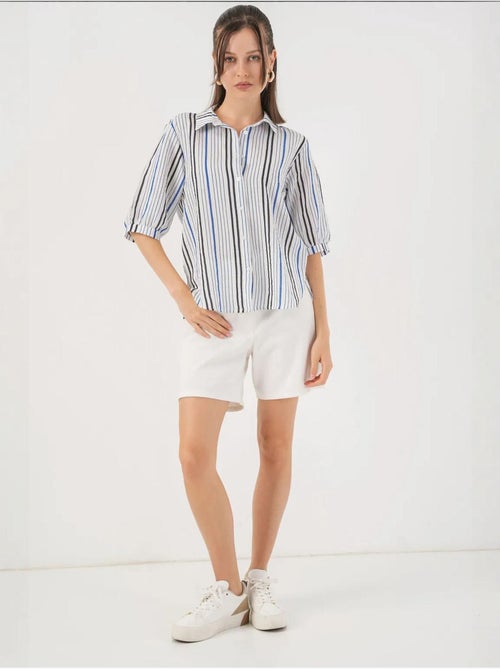 Camisa de popelina às riscas bdart - Kiabi Camisa de popelina às riscas bdart - Kiabi