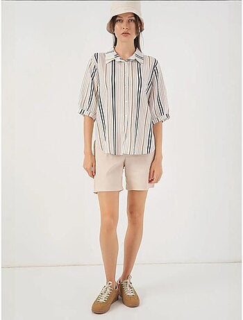 Camisa de popelina às riscas bdart