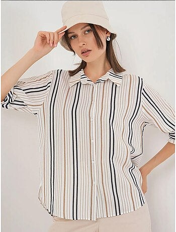 Camisa de popelina às riscas bdart