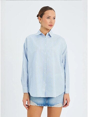 Camisa de popelina às riscas mixray