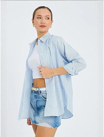 Camisa de popelina às riscas mixray