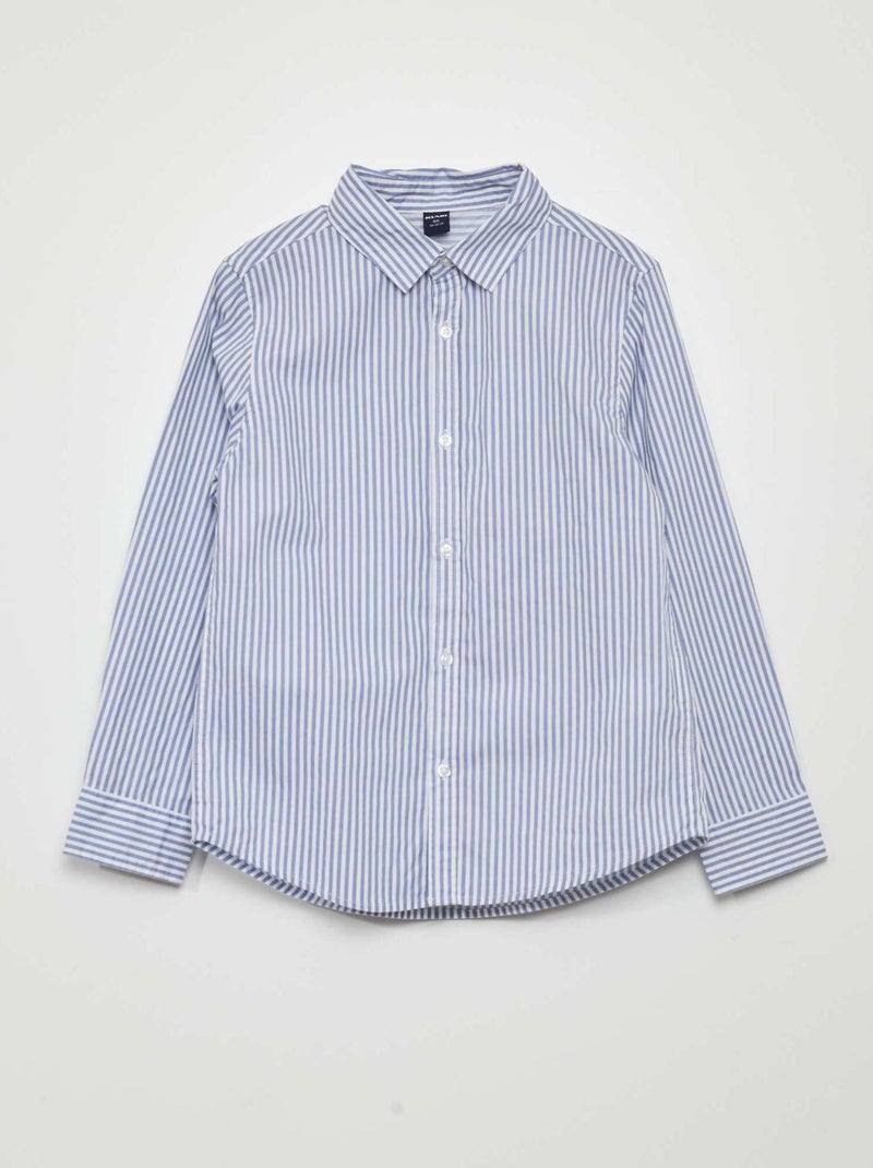 Camisa de popelina AZUL - Kiabi