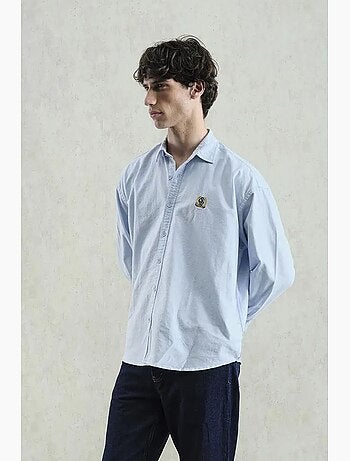 Camisa de popelina bordada com botões giesto