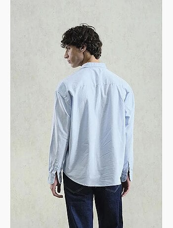 Camisa de popelina bordada com botões giesto