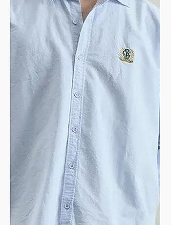 Camisa de popelina bordada com botões giesto