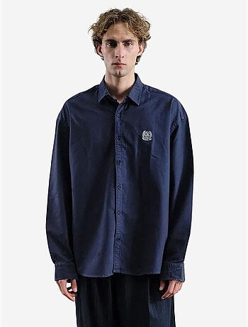 Camisa de popelina bordada com botões giesto