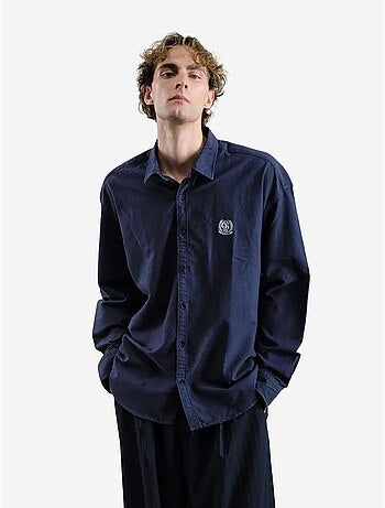 Camisa de popelina bordada com botões giesto