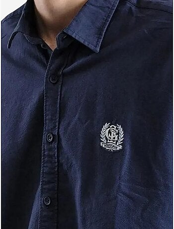 Camisa de popelina bordada com botões giesto