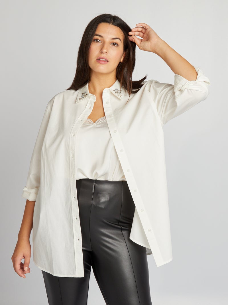 Camisa de popelina Branco - Kiabi